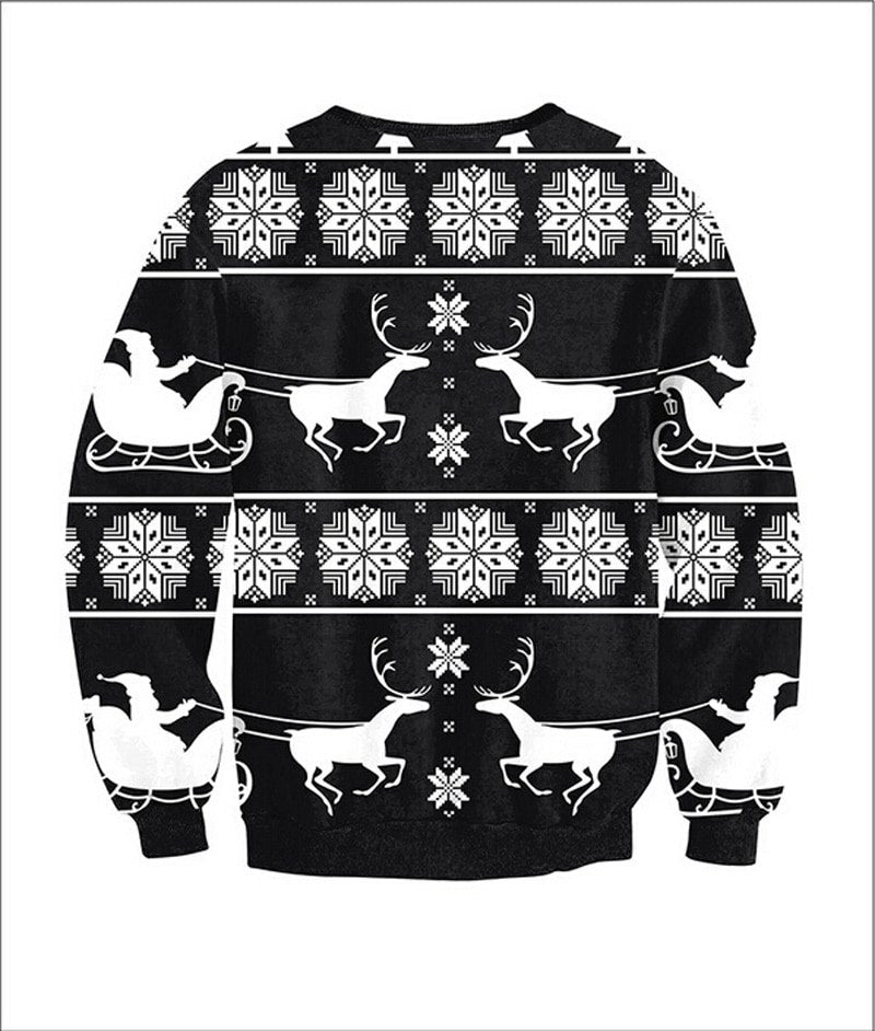 White Reindeer Holiday Sweater